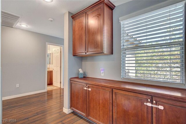 kitchen featuring dark wood-type flooring