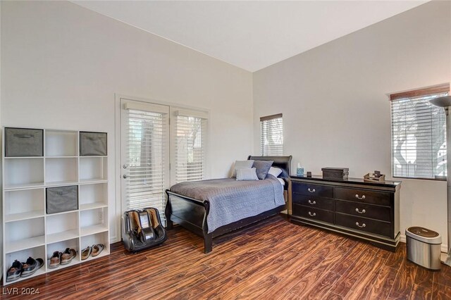 bedroom featuring dark hardwood / wood-style floors