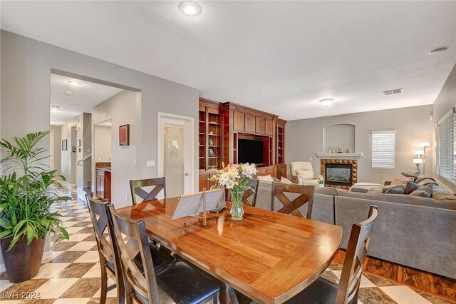 view of tiled dining space