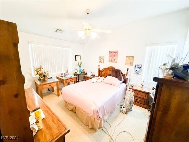 bedroom featuring ceiling fan