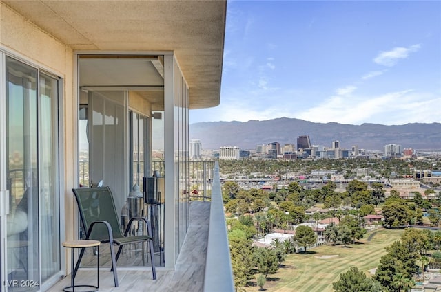 balcony with a mountain view