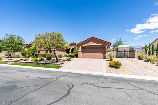 view of front of house with a garage