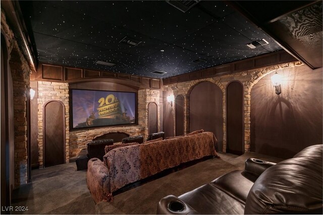 cinema room with carpet