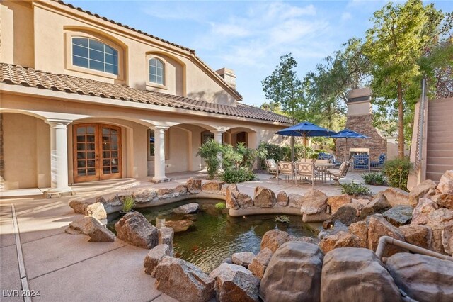 exterior space with french doors