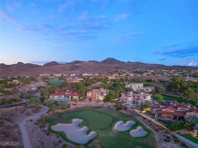 drone / aerial view with a mountain view