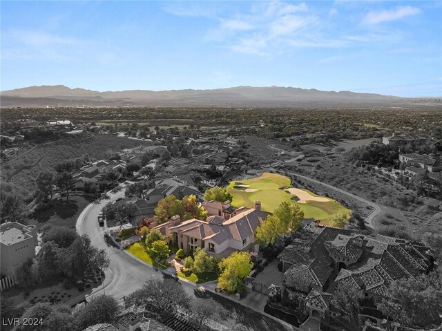 drone / aerial view with a mountain view