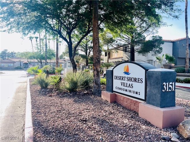 view of community sign