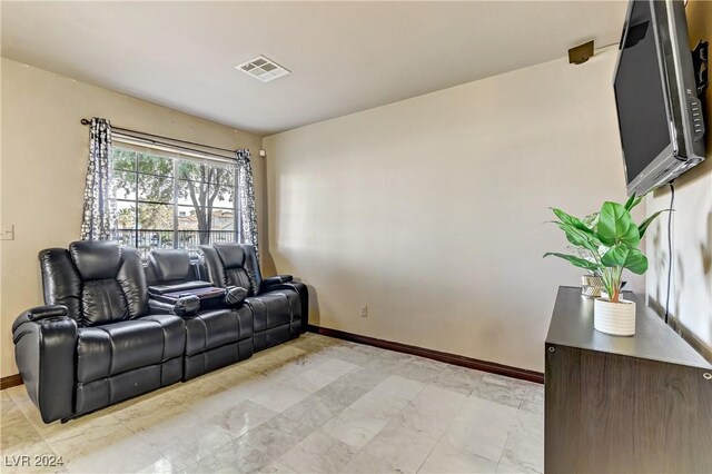 view of tiled living room