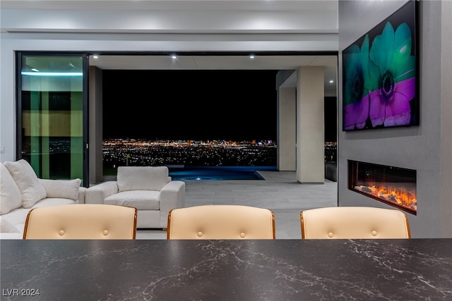 home theater room with hardwood / wood-style flooring