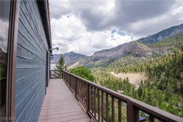 exterior space featuring a mountain view