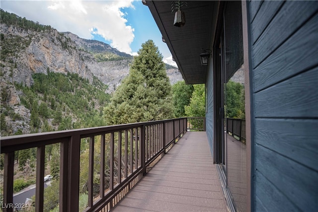 balcony with a mountain view