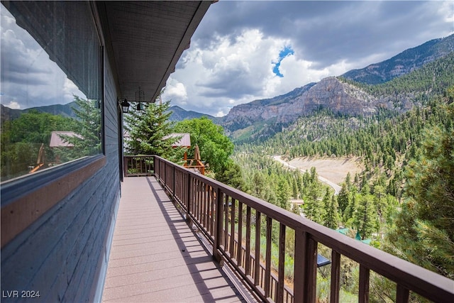 balcony with a mountain view