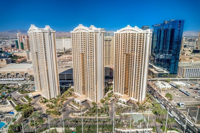 view of building exterior featuring a city view