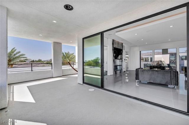 interior space with finished concrete flooring