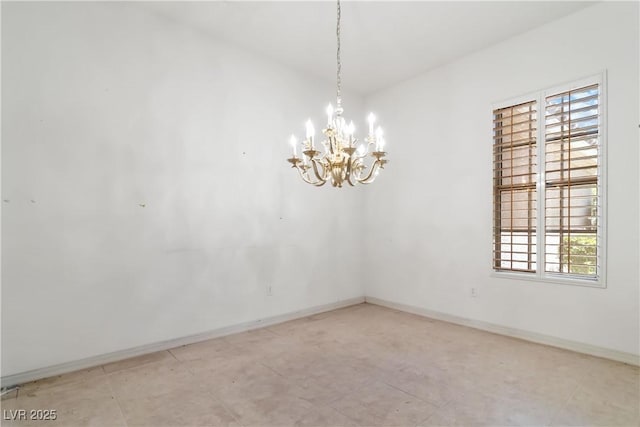 1629 Black Fox Canyon Rd, Henderson, NV 89052 - unfurnished room featuring a chandelier and baseboards