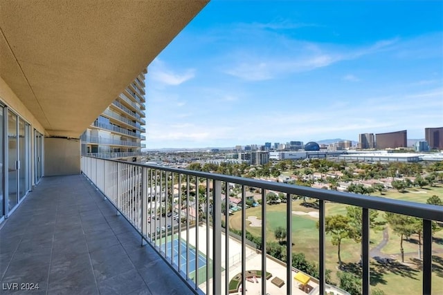 balcony with a city view