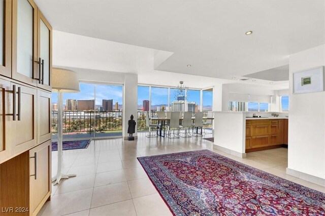 view of tiled living room