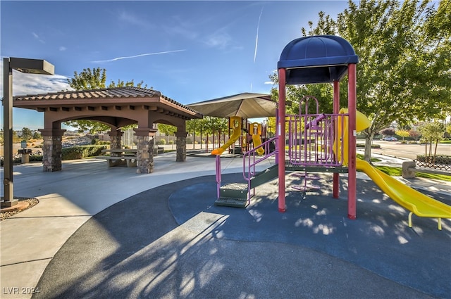 view of playground featuring a gazebo