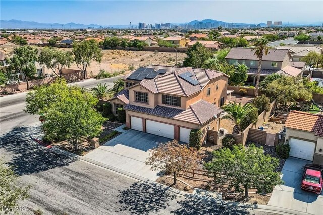 bird's eye view with a mountain view