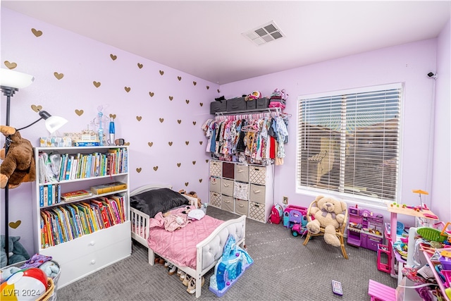 bedroom featuring carpet