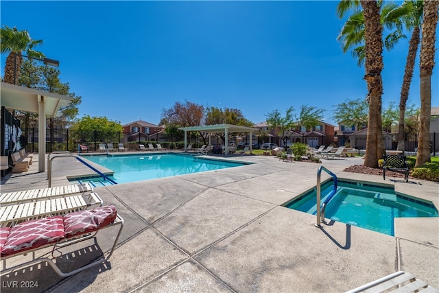 view of pool with a patio area