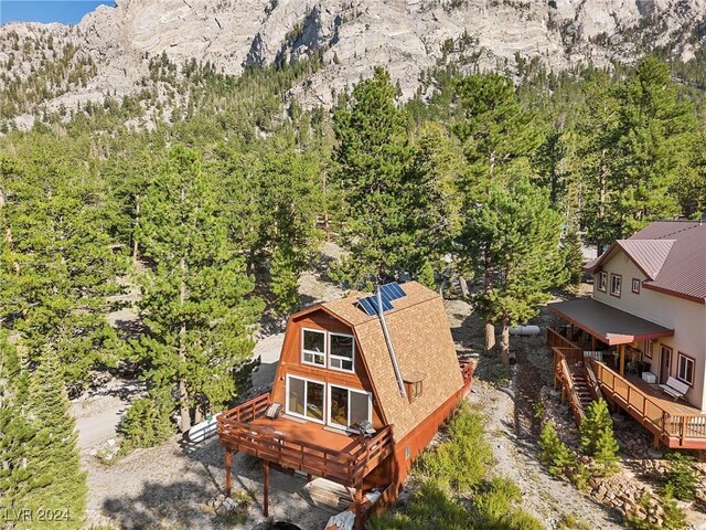 aerial view featuring a mountain view