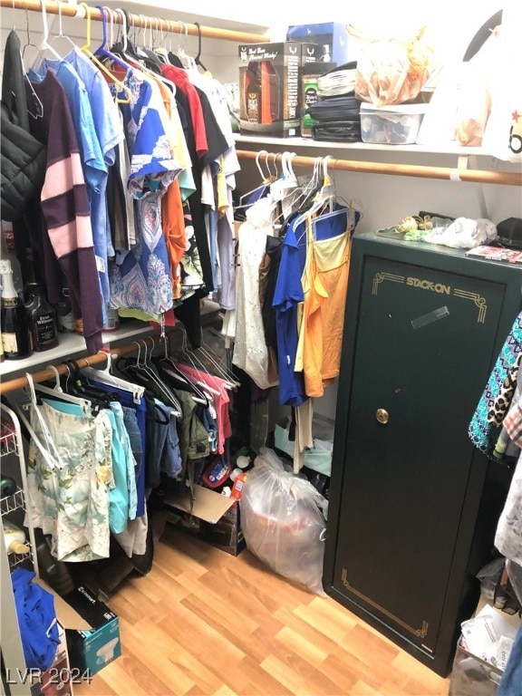 spacious closet with hardwood / wood-style floors