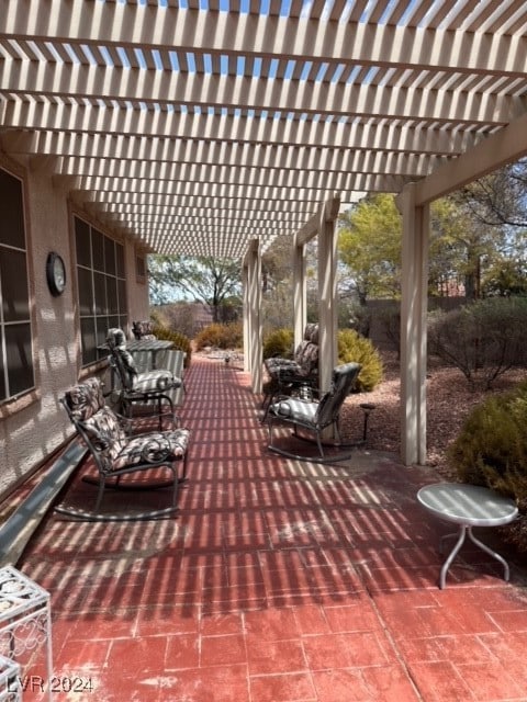 view of patio / terrace with a pergola