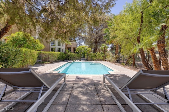 view of pool featuring a patio area