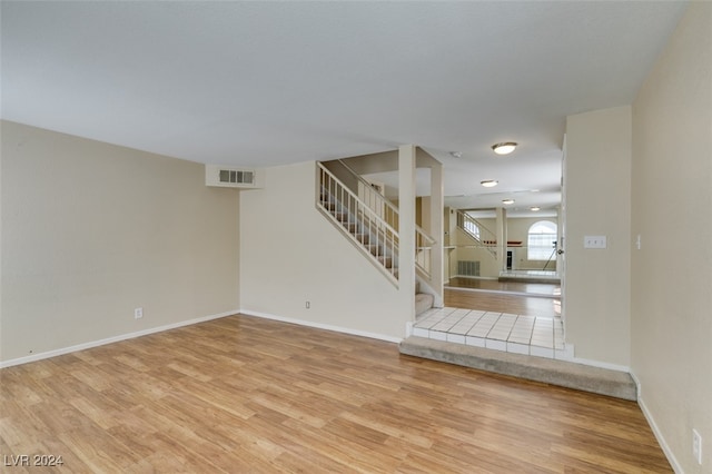 unfurnished room featuring light hardwood / wood-style flooring