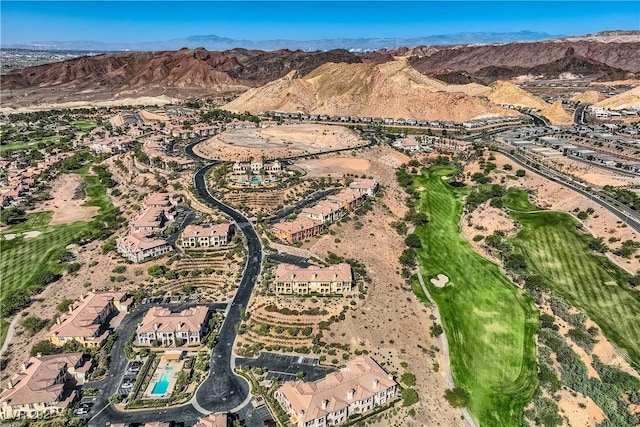 bird's eye view featuring a mountain view
