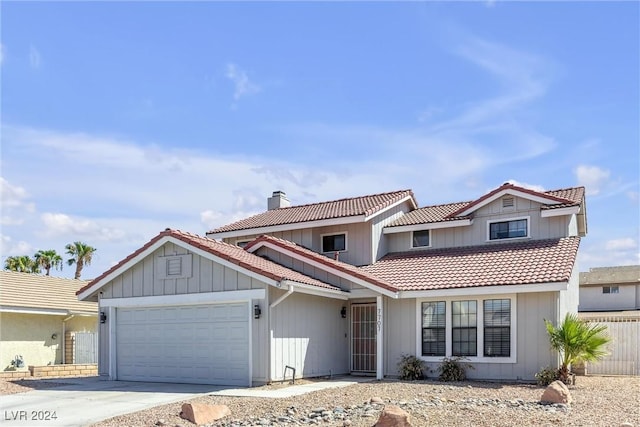 view of front of property featuring a garage