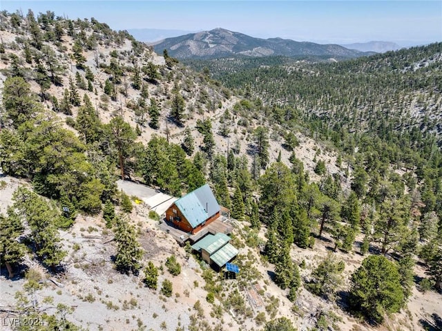 bird's eye view featuring a mountain view