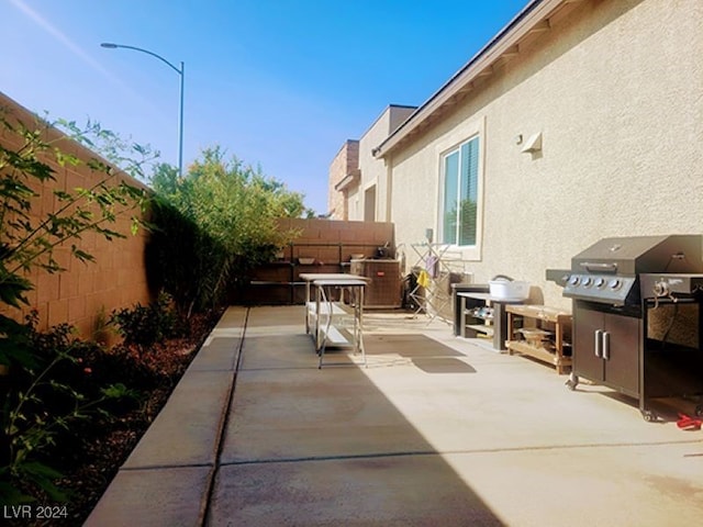 view of patio featuring grilling area