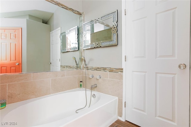 bathroom featuring a tub