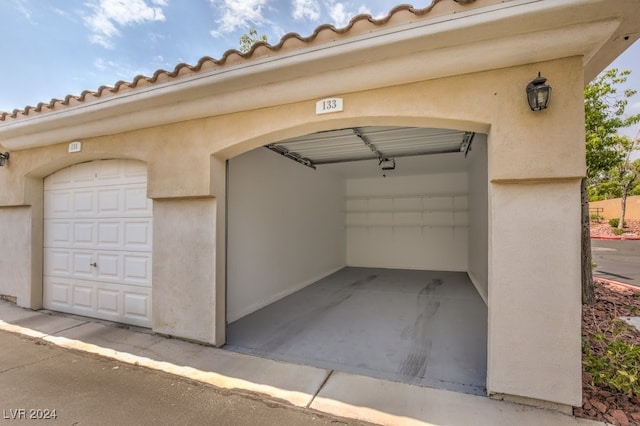 view of garage