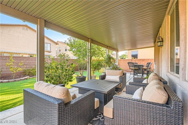 view of patio / terrace with an outdoor hangout area