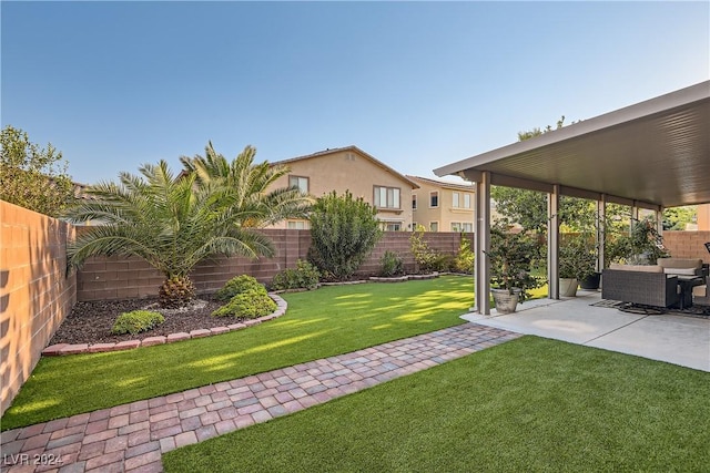 view of yard with a patio area