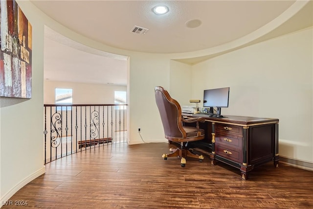 office featuring hardwood / wood-style floors