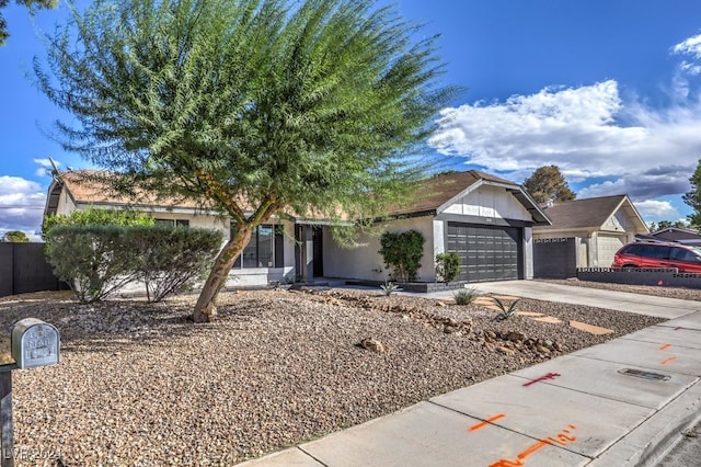 view of front of house with a garage