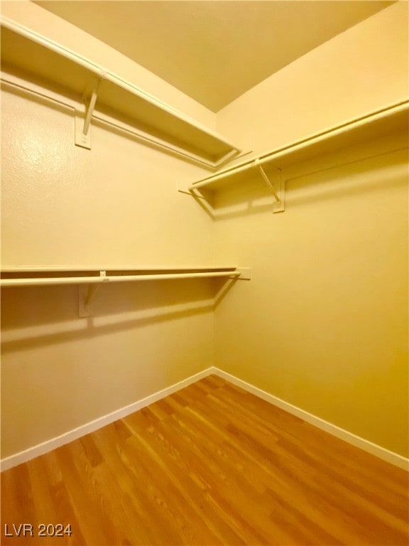 spacious closet with hardwood / wood-style flooring