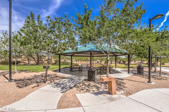 view of community with a gazebo