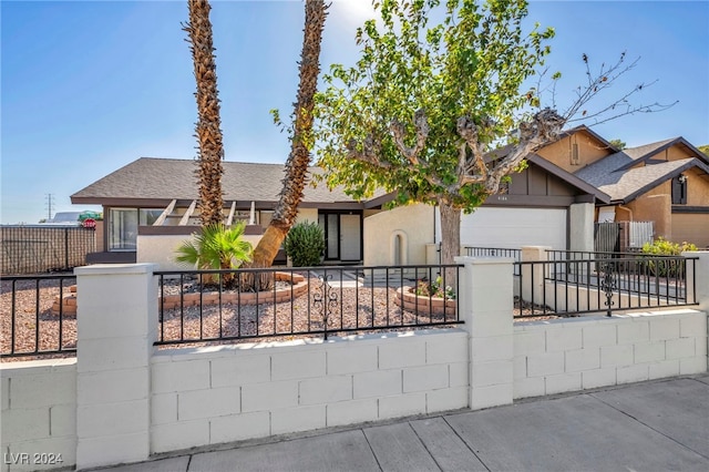 view of front of property featuring a garage