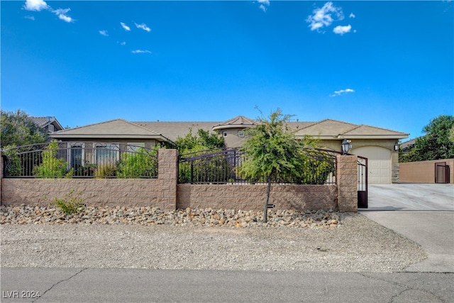 view of front of home with a garage