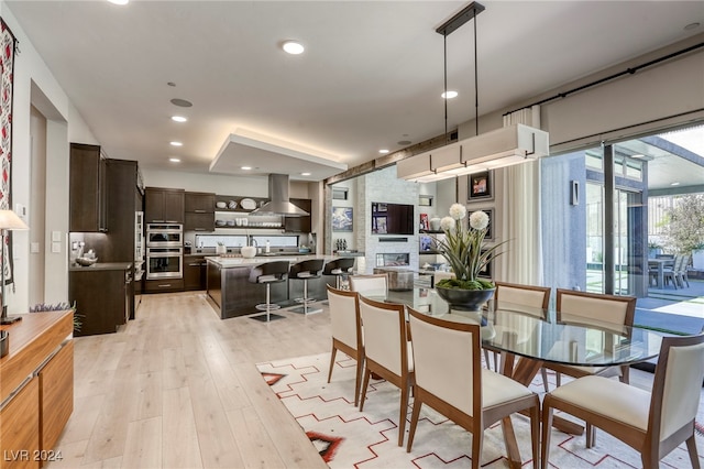 dining room featuring light hardwood / wood-style floors