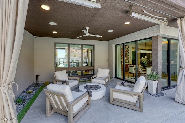 view of patio / terrace featuring outdoor lounge area and ceiling fan