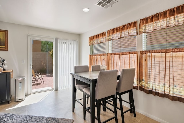 view of dining area