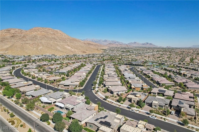 drone / aerial view with a mountain view