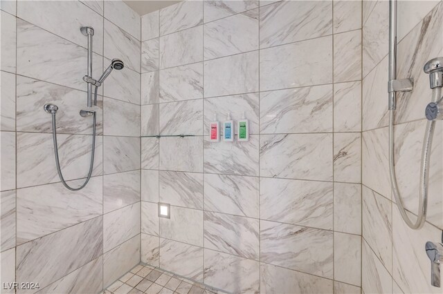 interior space with a tile shower