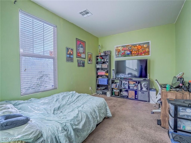 bedroom featuring carpet